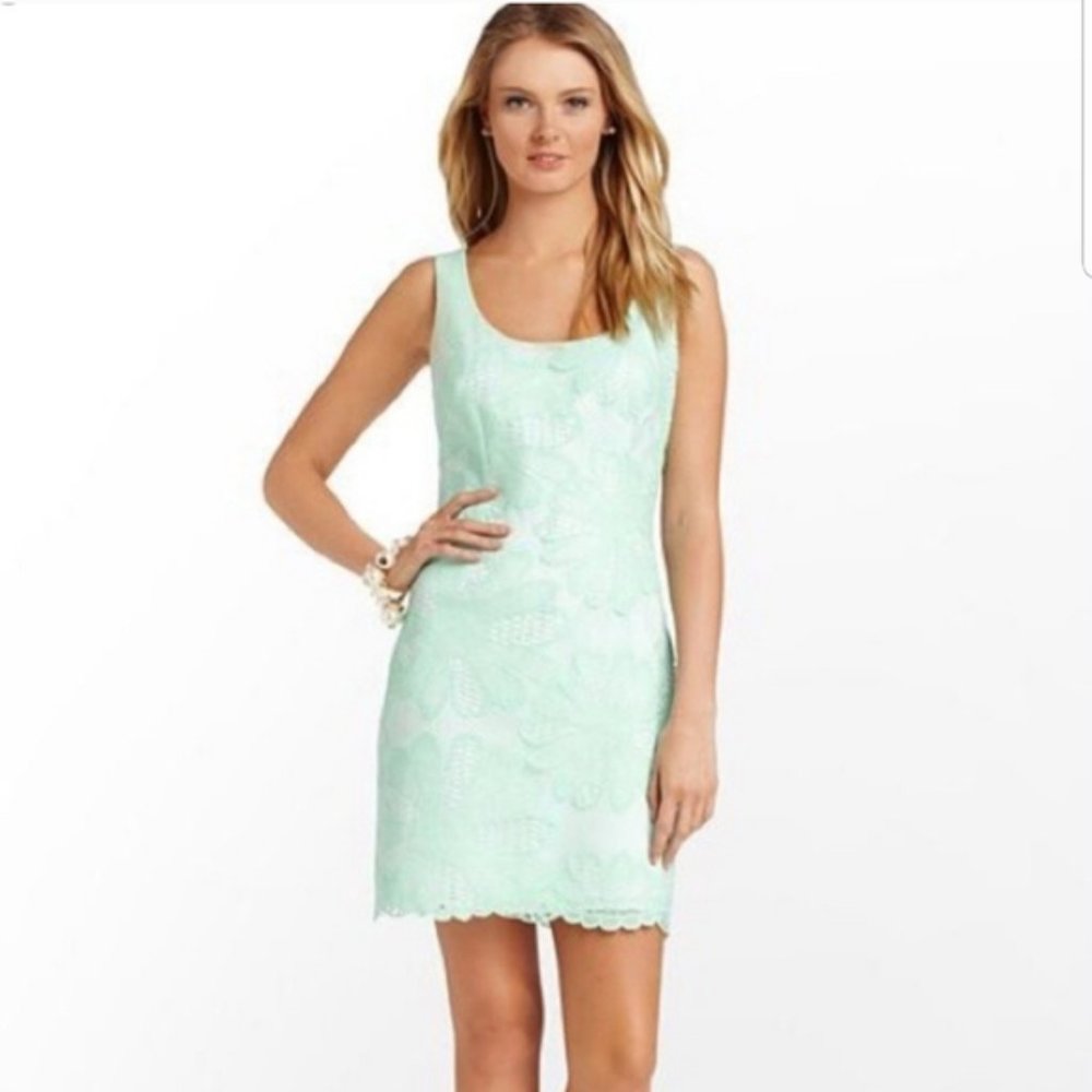 Mint Green Lonnie Lace Shift Lilly Pulitzer Dress
